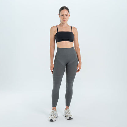 Dark gray 3D legging on a white background, front view