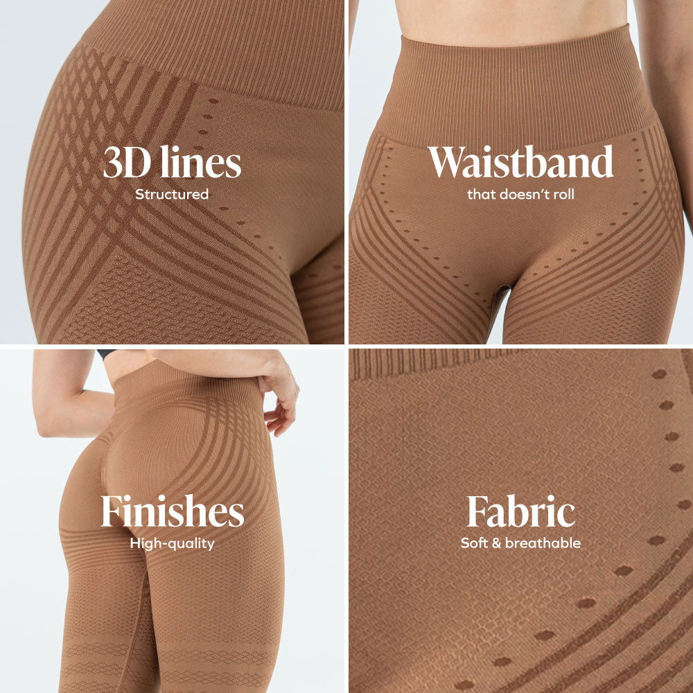 Leggings 3D | Marron chocolat