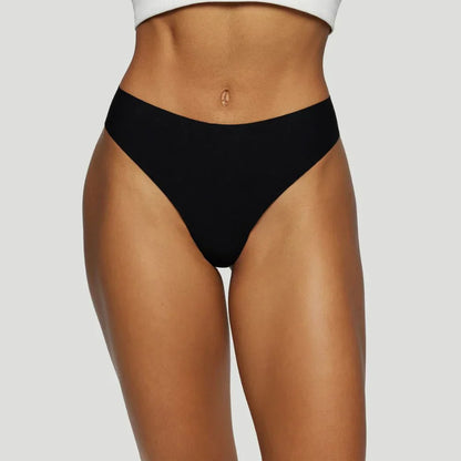 Mid-waisted thong black (Set of 3)