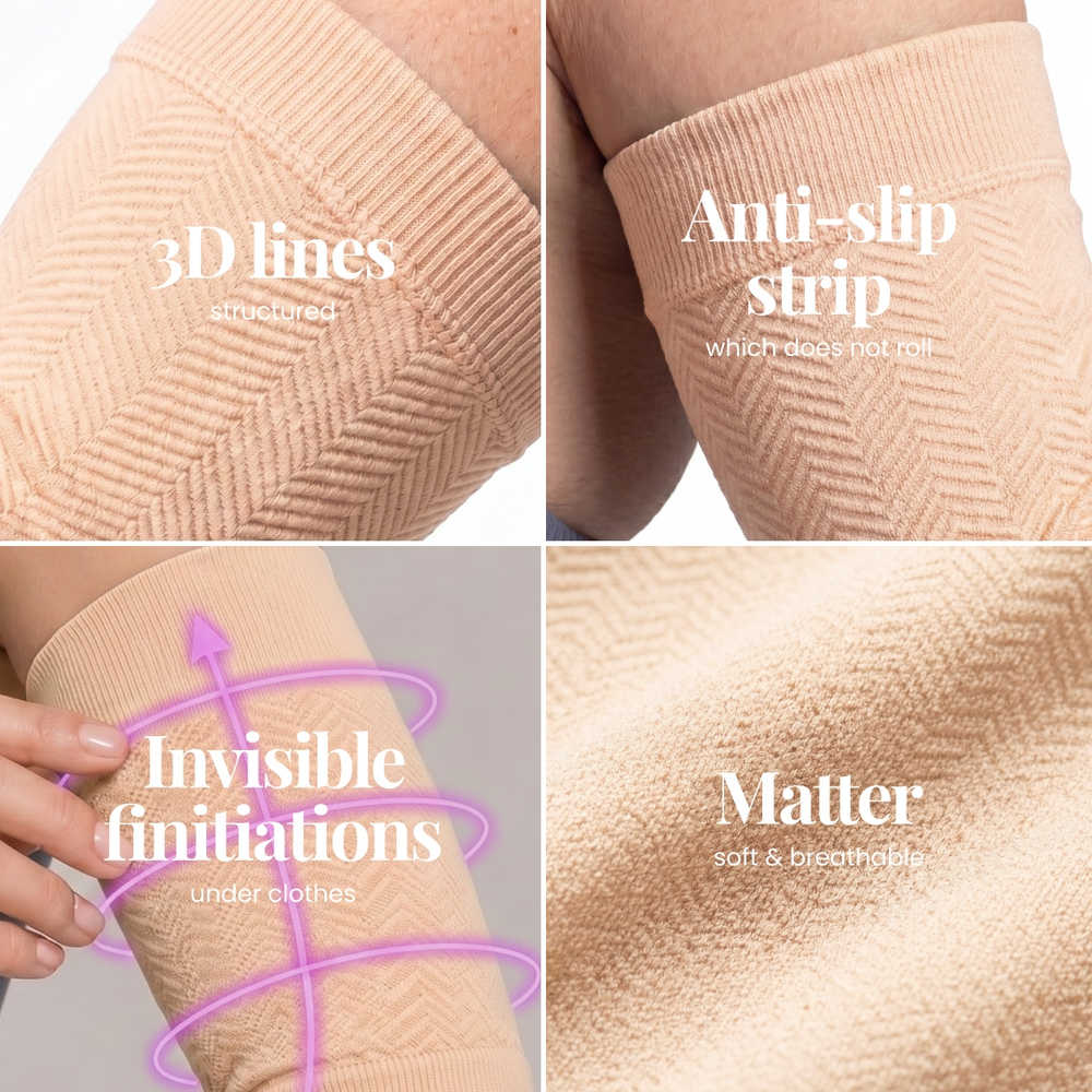Leonie & Co 3D arm sleeve with knitted relief lines