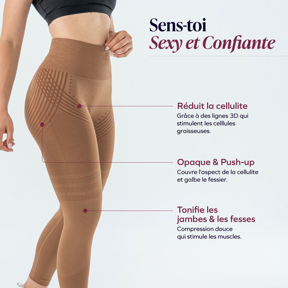 Leggings 3D | Marron chocolat