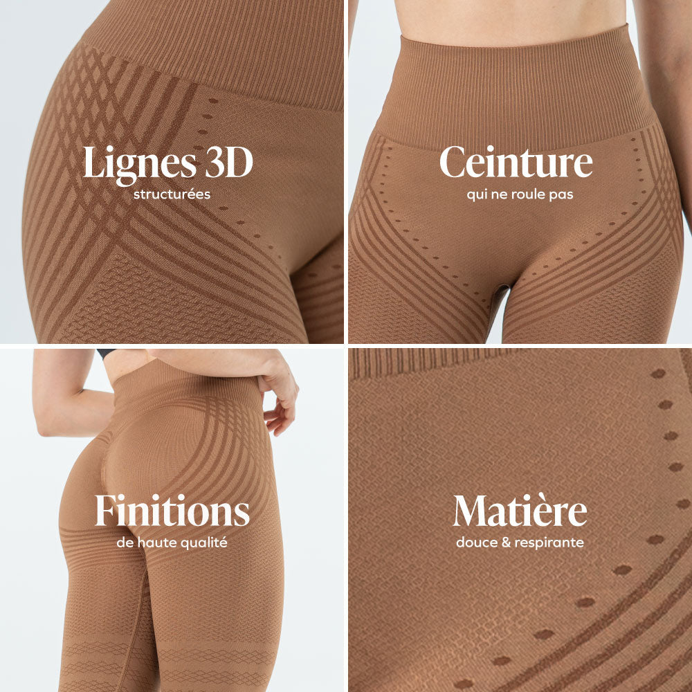 Leggings 3D | Marron chocolat