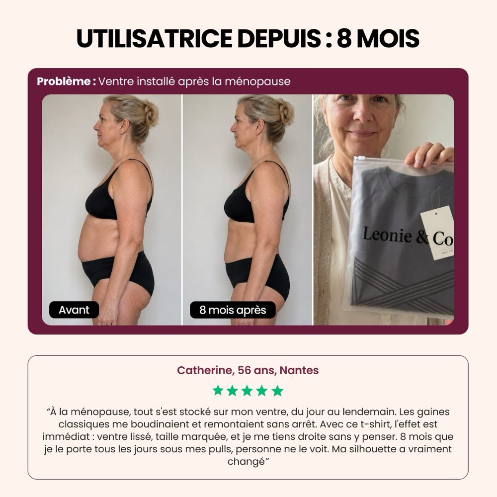 Customer review: Catherine, 56, New York, after eight months wearing the 3D Sculpting T-Shirt