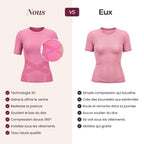 The Leonie & Co 3D Sculpting T-Shirt compared with an ordinary compression top
