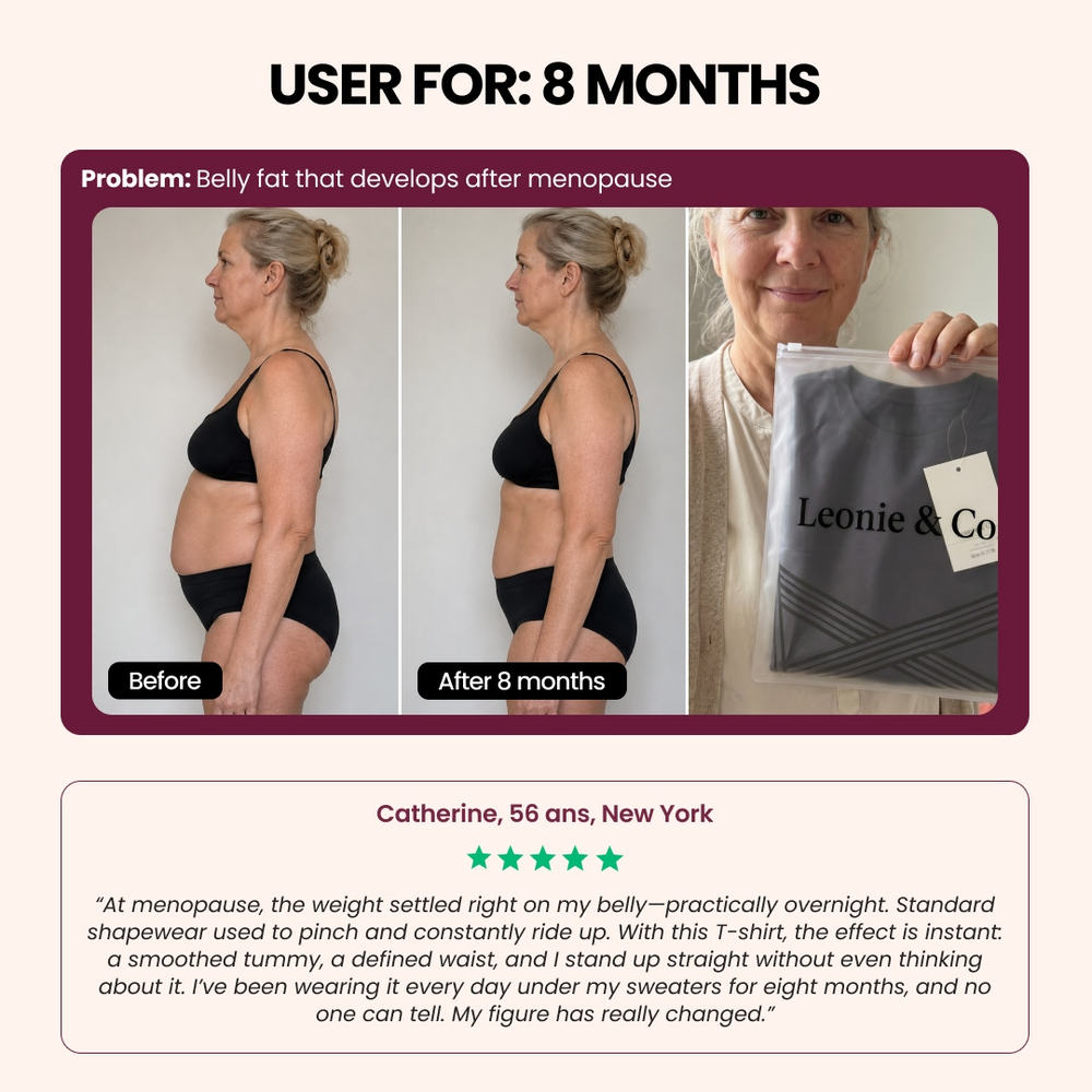 Customer review: Catherine, 56, New York, after eight months wearing the 3D Sculpting T-Shirt