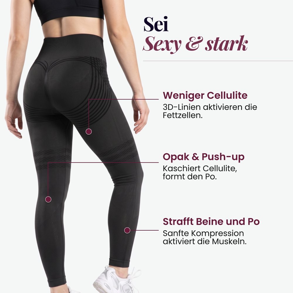 3D-Leggings | Schwarz