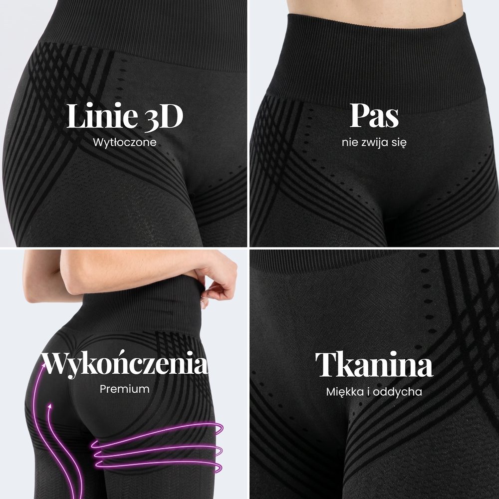 Legginsy 3D | Czarny