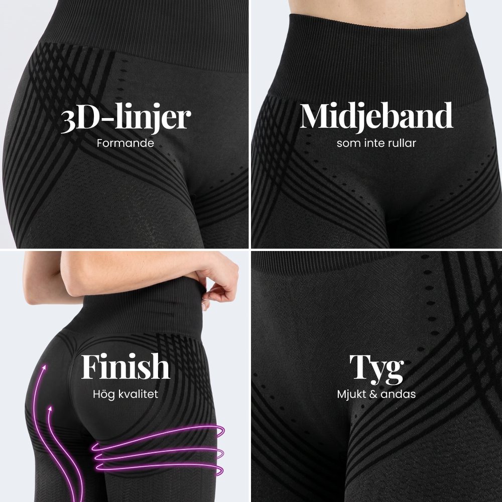 3D-leggings | Svart