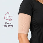 Nude 3D arm sleeve worn under the t-shirt sleeve: firms the arms