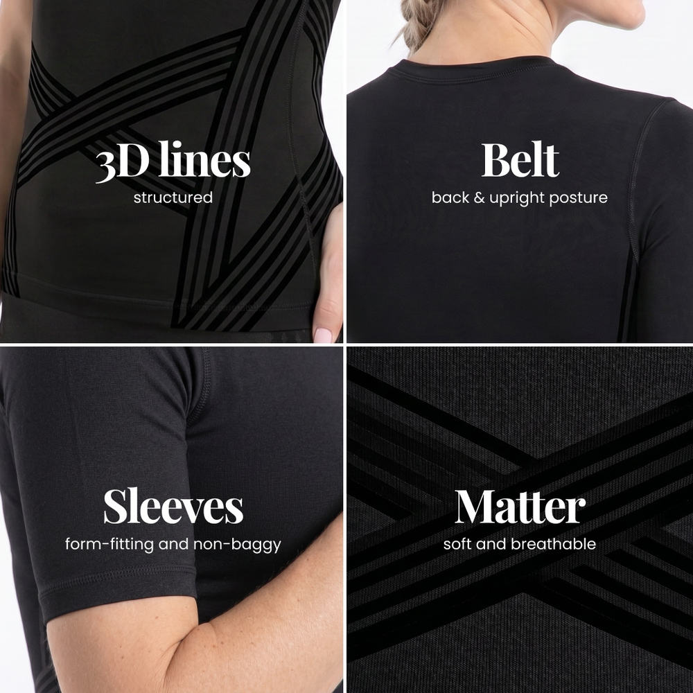 Leonie & Co 3D sculpting T-shirt with knitted shaping lines