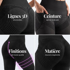 3D Pocket Legging, Black, 3D Lines