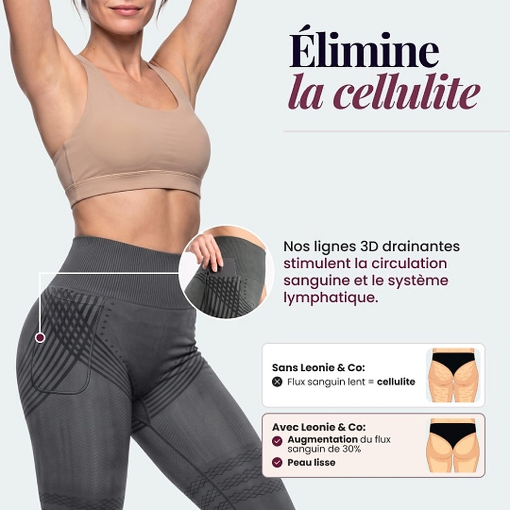 3D Pocket Legging, Dark Gray, Eliminates Cellulite