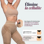 3D Pocket Legging, Beige, Eliminates Cellulite