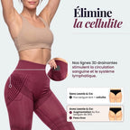 3D Pocket Legging, Wine Red, Eliminates Cellulite