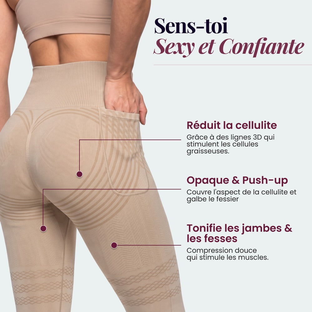 3D Pocket Legging, Beige, Feel Sexy