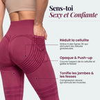 3D Pocket Legging, Wine Red, Feel Sexy