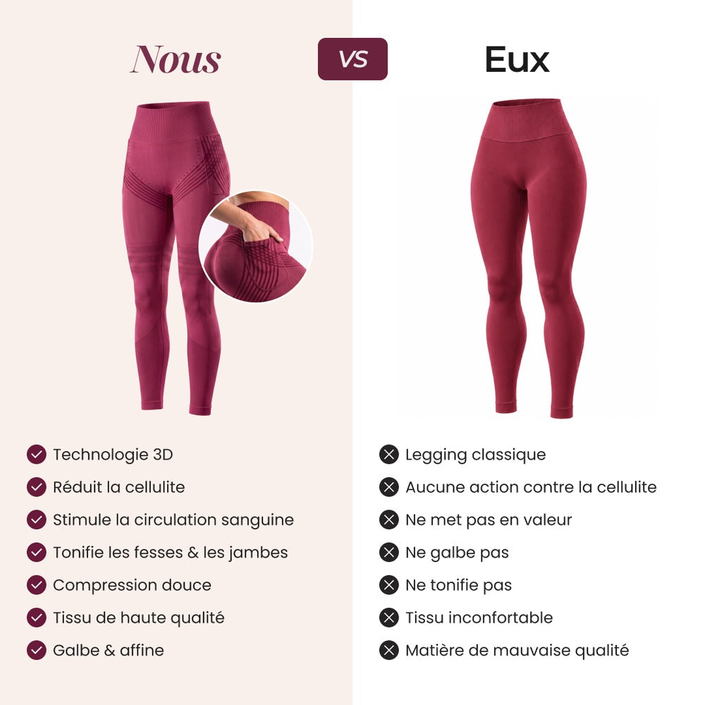 3D Pocket Legging, Wine Red, Us vs Them