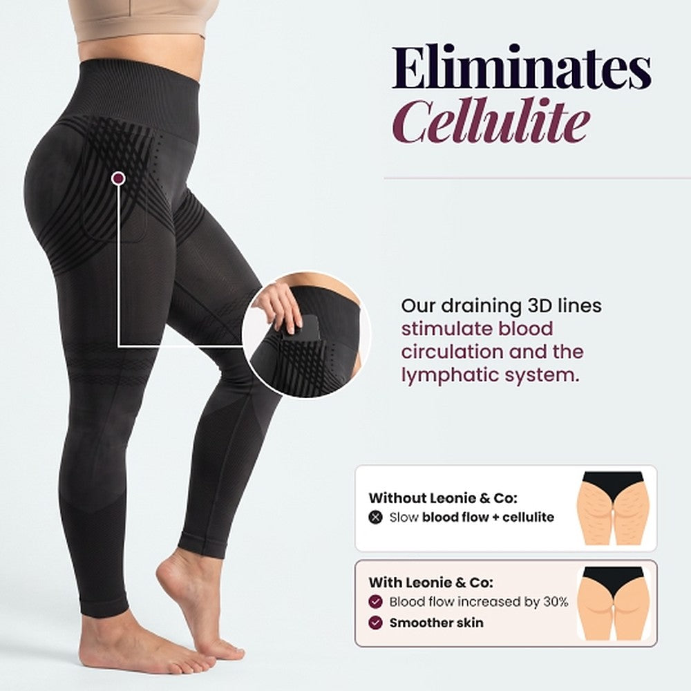 3D Pocket Legging, Black, Eliminates Cellulite 2