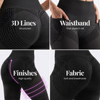 3D Pocket Legging, Black, 3D Lines