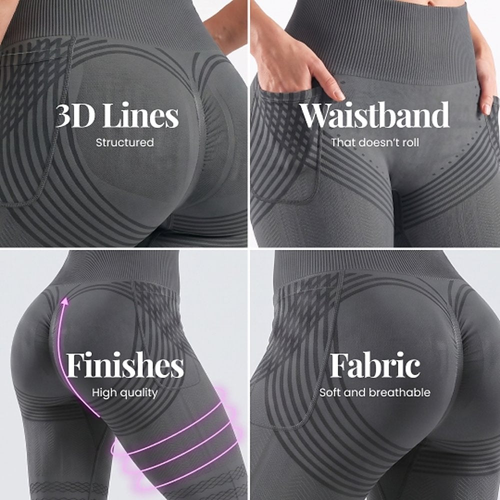 3D Pocket Legging, Dark Gray, 3D Lines