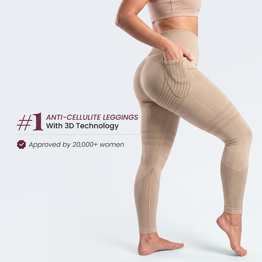 3D Pocket Legging, Beige, #1 Anti-cellulite