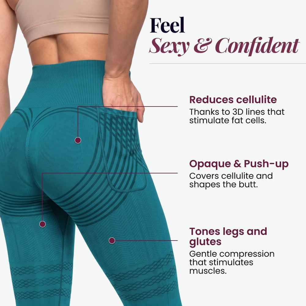 3D Pocket Legging, Teal, Feel Sexy