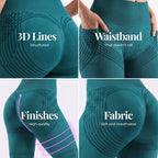 3D Pocket Legging, Teal, 3D Lines