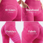 3D Pocket Legging, Pink, 3D Lines