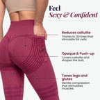 3D Pocket Legging, Wine Red, Feel Sexy