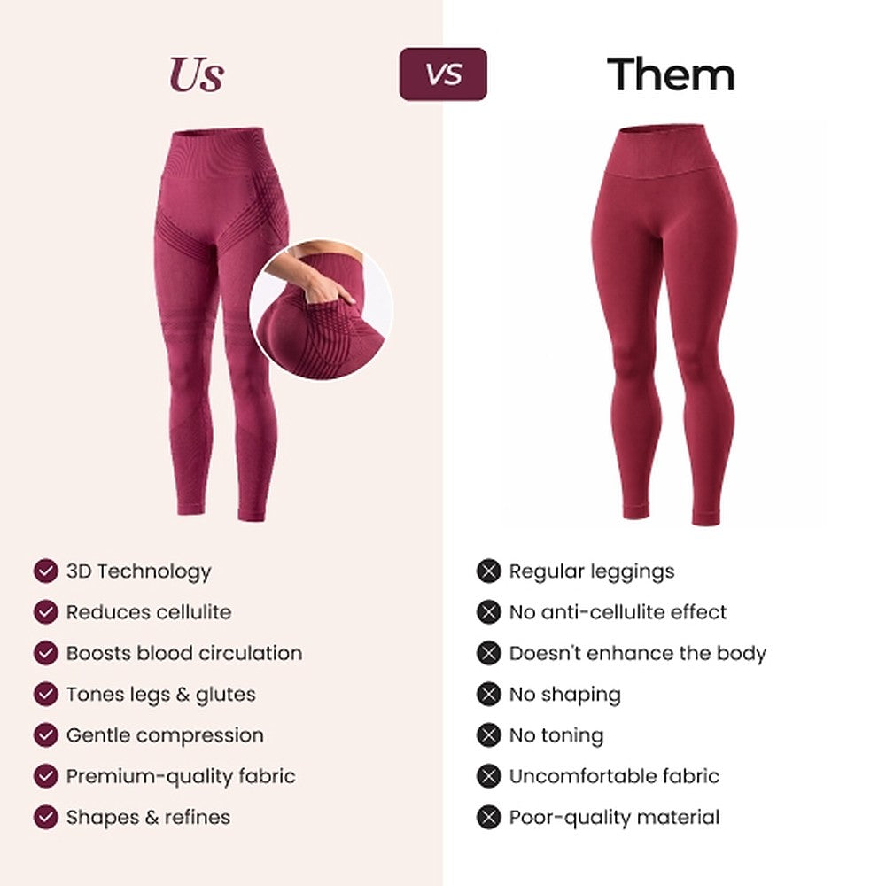 3D Pocket Legging, Wine Red, Us vs Them