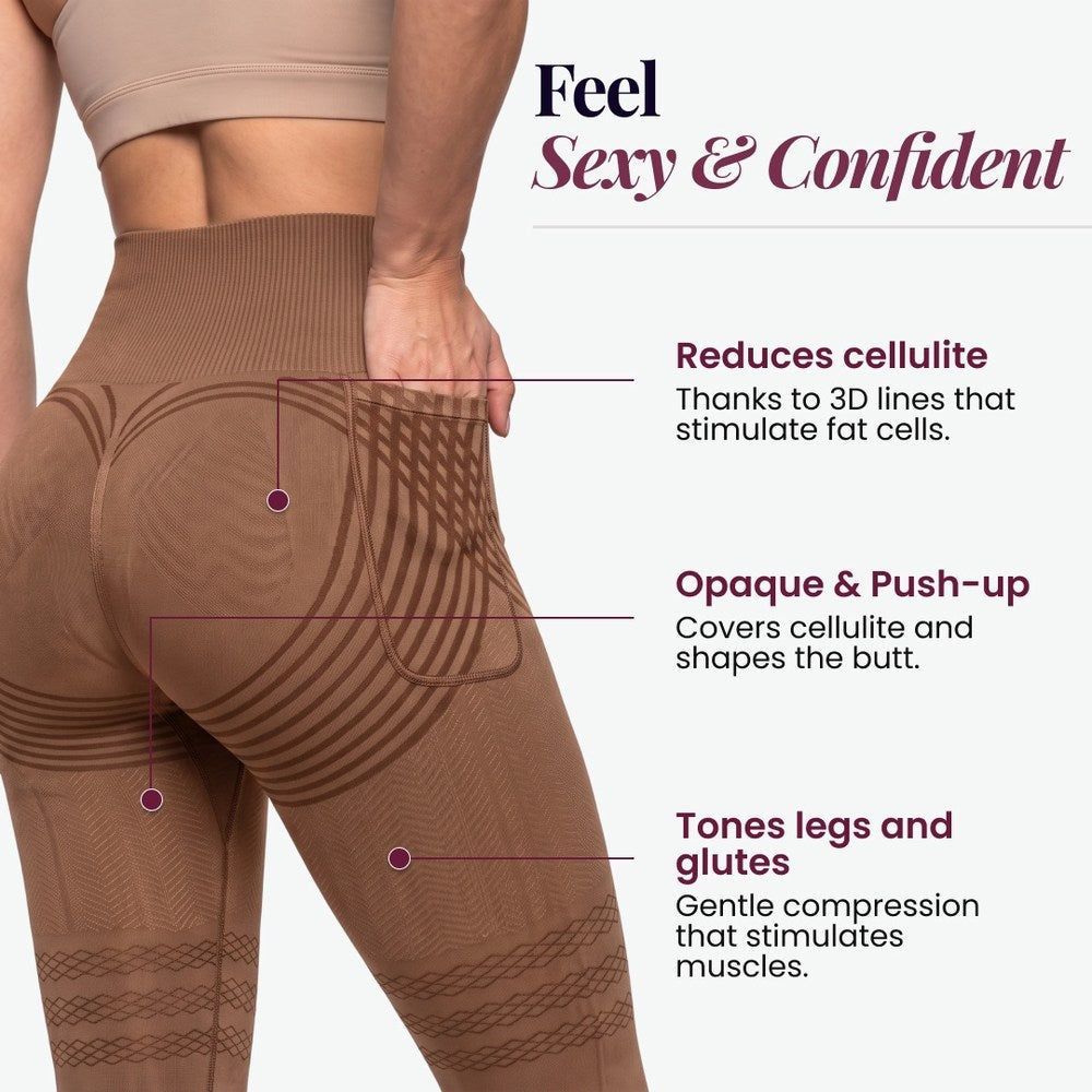 3D Pocket Legging, Chocolate Brown, Feel Sexy