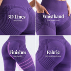 3D Pocket Legging, Purple, 3D Lines