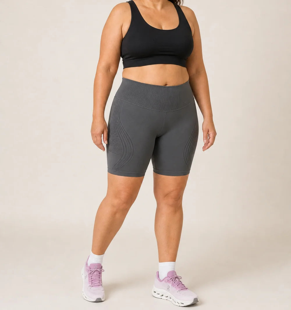 3D Shorts in Dark Gray, back view showing the raised 3D panel on the glutes