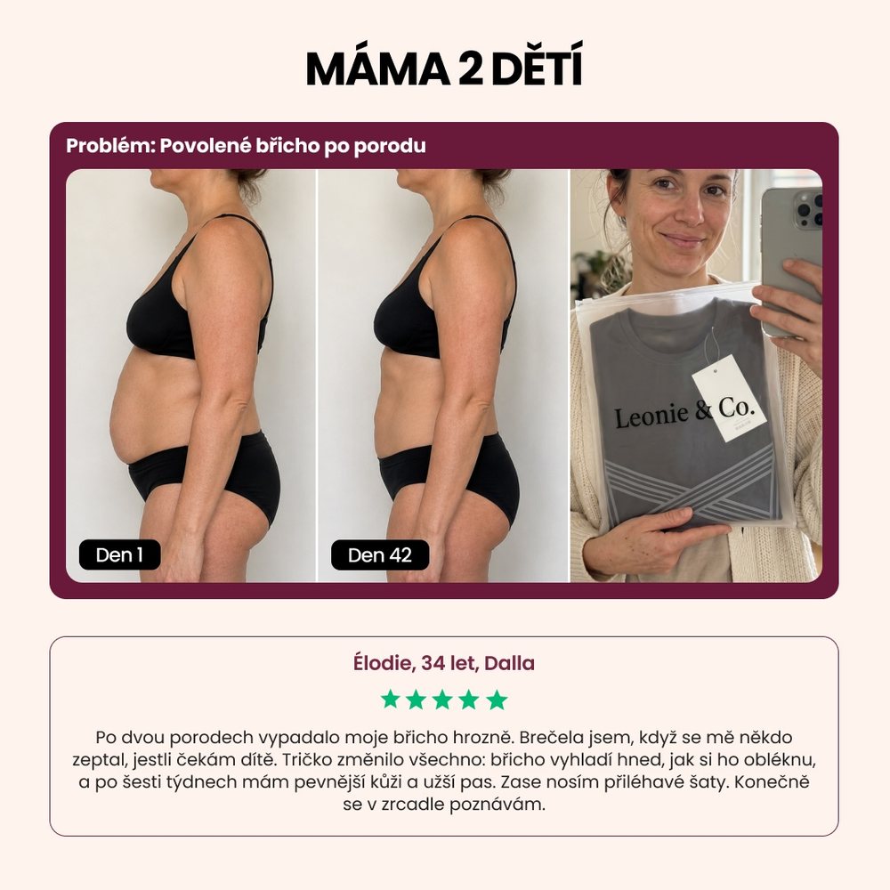 Customer review: Elodie, 34, Dallas, mother of two, on wearing the 3D Sculpting T-Shirt