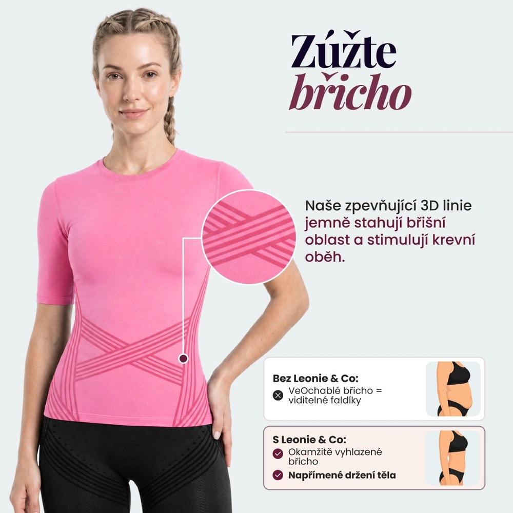 __SWATCH__Pink Leonie & Co 3D Sculpting T-Shirt in pink
