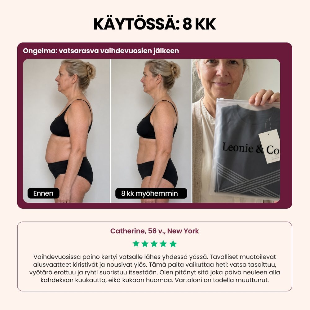 Customer review: Catherine, 56, New York, after eight months wearing the 3D Sculpting T-Shirt