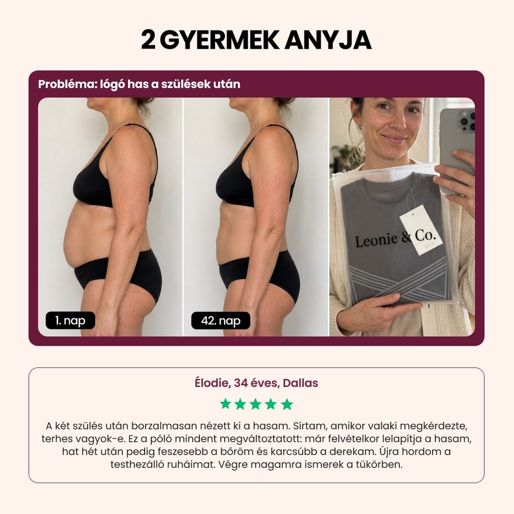 Customer review: Elodie, 34, Dallas, mother of two, on wearing the 3D Sculpting T-Shirt