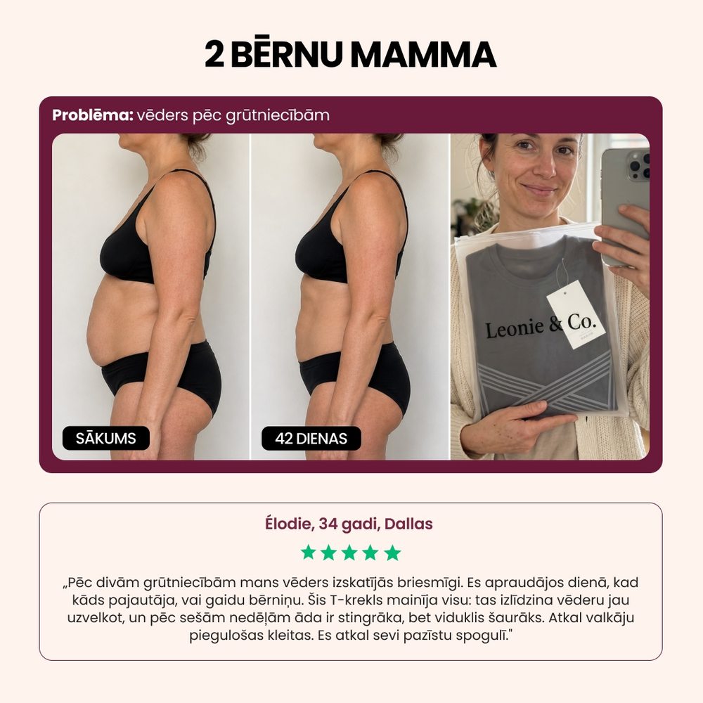 Customer review: Elodie, 34, Dallas, mother of two, on wearing the 3D Sculpting T-Shirt
