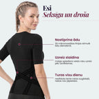 Three features of the 3D Sculpting T-Shirt: waist, midsection and posture