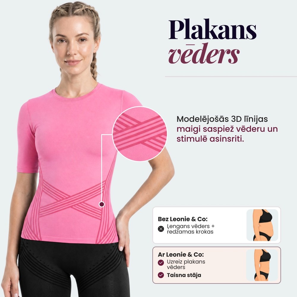 __SWATCH__Pink Leonie & Co 3D Sculpting T-Shirt in pink