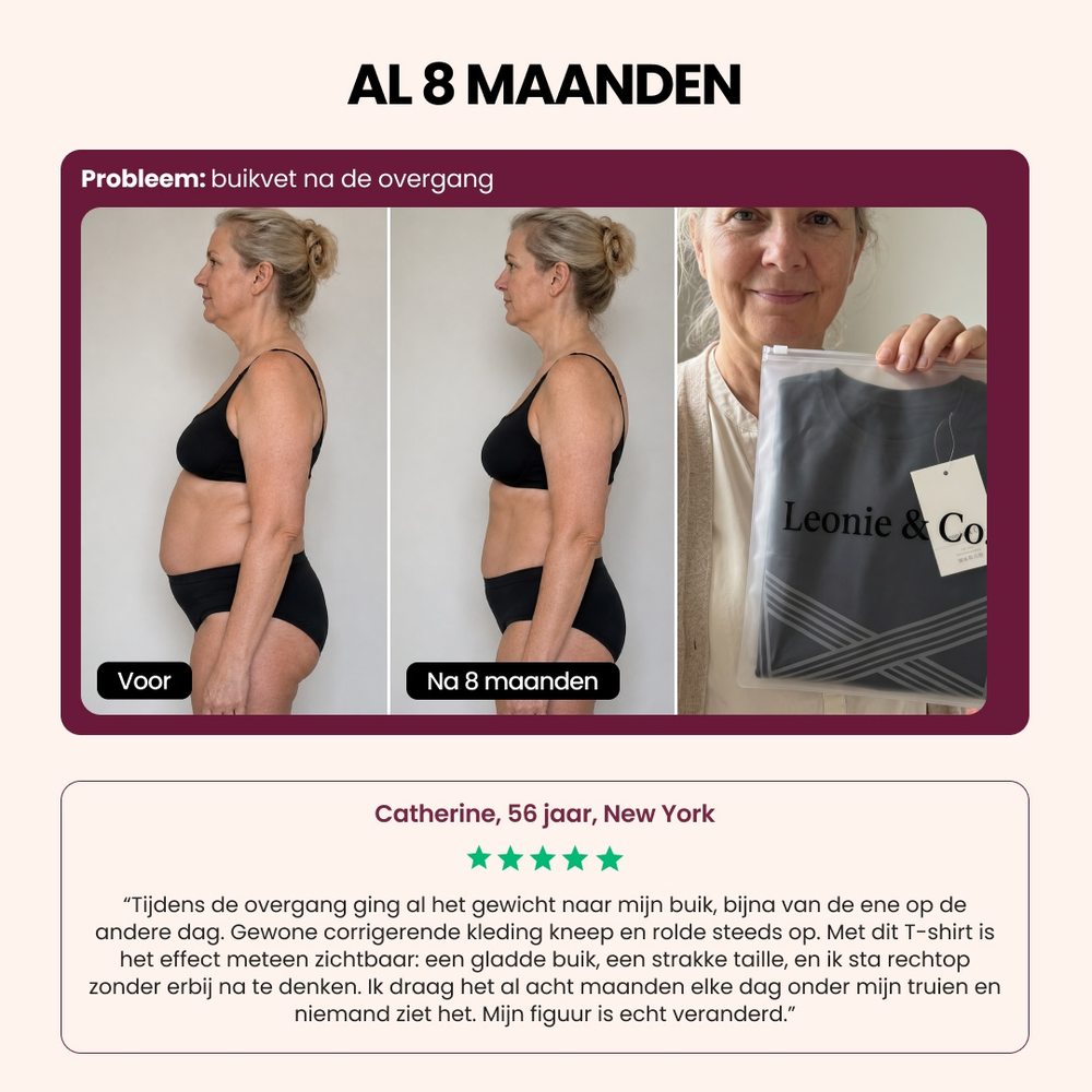 Customer review: Catherine, 56, New York, after eight months wearing the 3D Sculpting T-Shirt