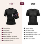 The Leonie & Co 3D Sculpting T-Shirt compared with an ordinary compression top