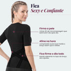 Three features of the 3D Sculpting T-Shirt: waist, midsection and posture