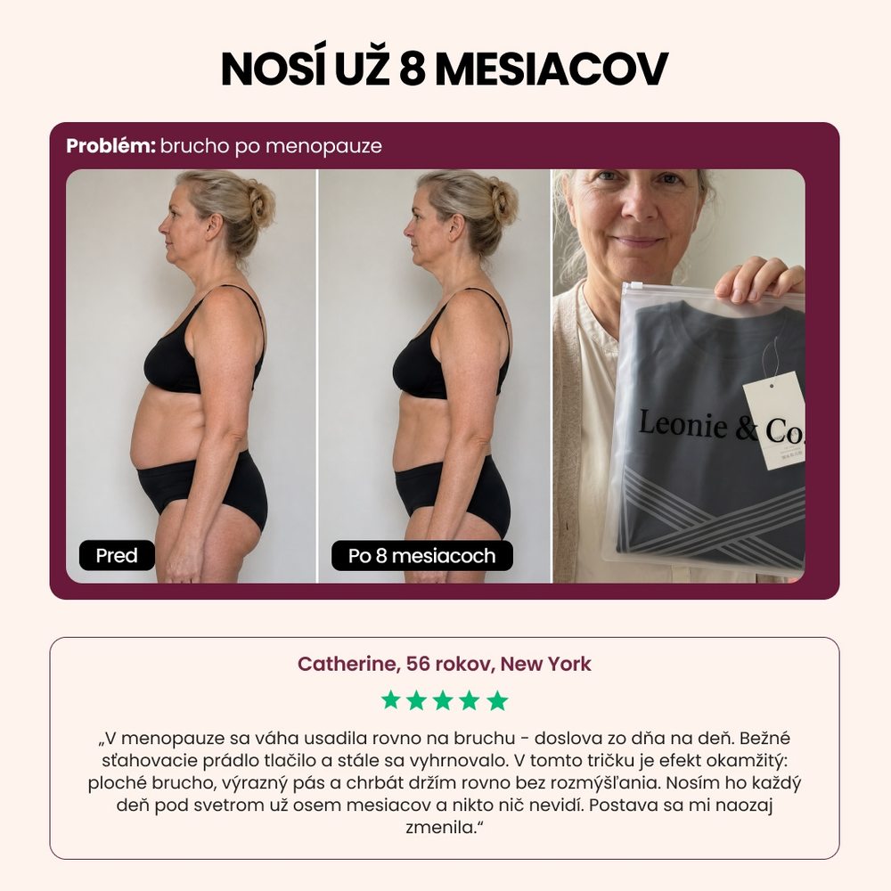 Customer review: Catherine, 56, New York, after eight months wearing the 3D Sculpting T-Shirt