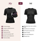 The Leonie & Co 3D Sculpting T-Shirt compared with an ordinary compression top