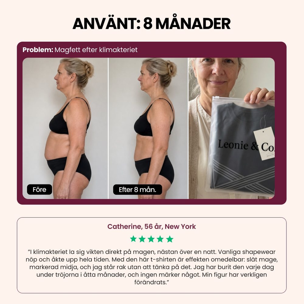 Customer review: Catherine, 56, New York, after eight months wearing the 3D Sculpting T-Shirt